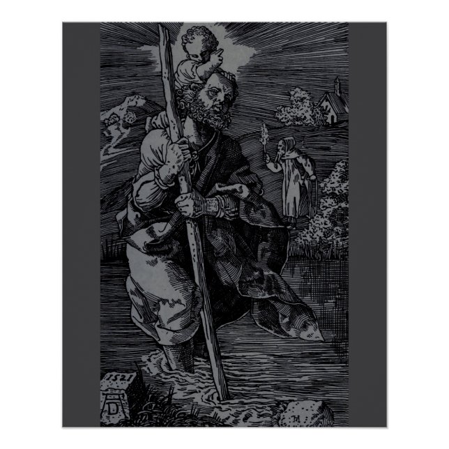 Poster Saint Christopher vénéré par les chrétiens (Devant)