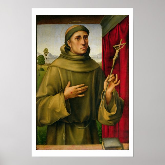 Poster Saint François d'Assise, c.1490 (température sur p (Devant)