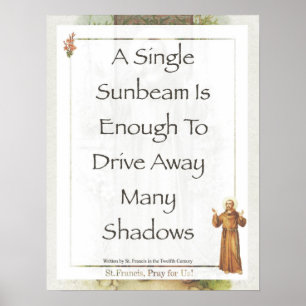 Poster Saint François d'Assisi Sunbeam PRAYER