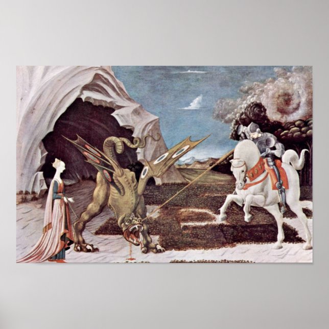 Poster Saint George Combattant Le Dragon Par Uccello Paol (Devant)