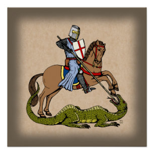 Poster Saint George et le Dragon du XIIIe siècle