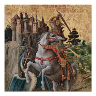 Poster Saint George Slay Dragon Carlo Crivelli Paintin