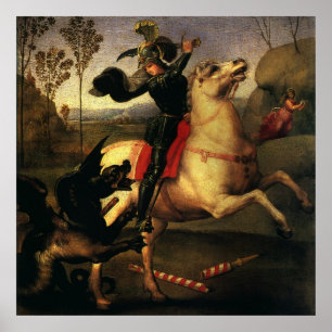 Poster Saint Georges combattant le dragon par Raphaël