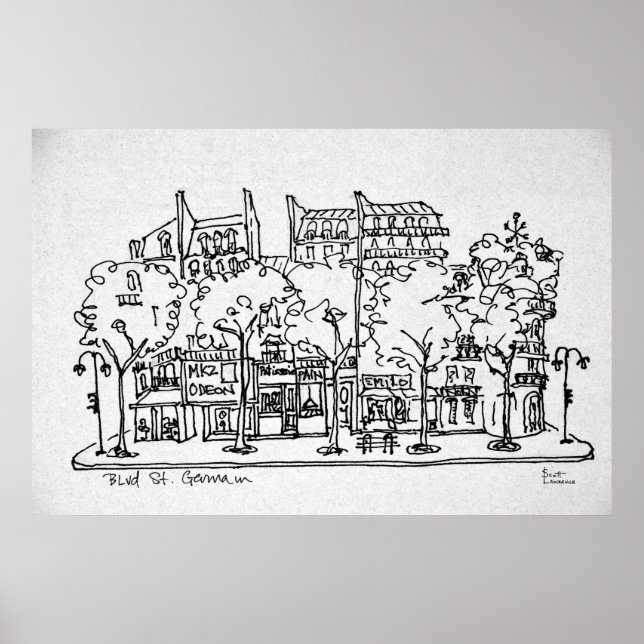 Poster Saint-Germain-des-Prés | Paris, France (Devant)