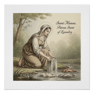 Poster Saint Hunna, Saint Patron de la Lessive