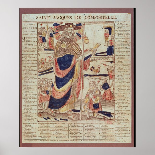 Poster Saint Jacques de Compostelle, vers 1824 (Devant)