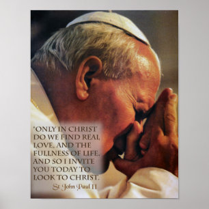 Poster Saint Jean Paul II En Prière