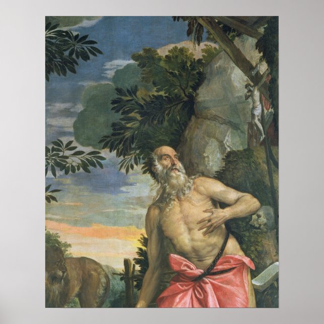 Poster Saint Jérôme en pénitence (huile sur toile) (Devant)