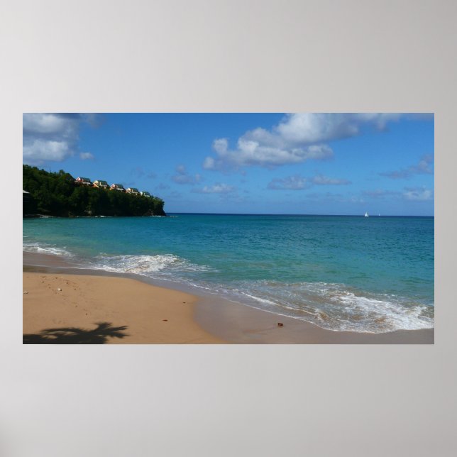 Poster Saint Lucia Beach Paysage tropical (Devant)
