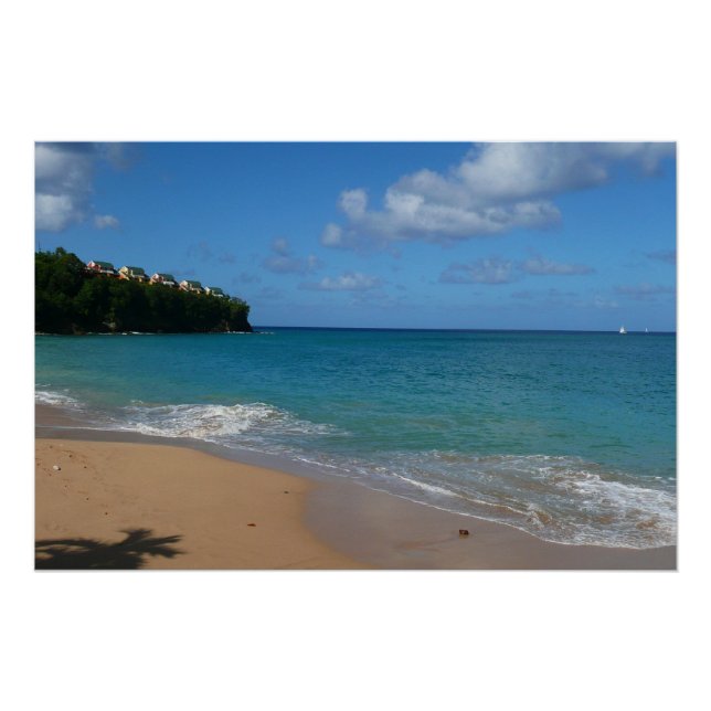 Poster Saint Lucia Beach Paysage tropical (Devant)