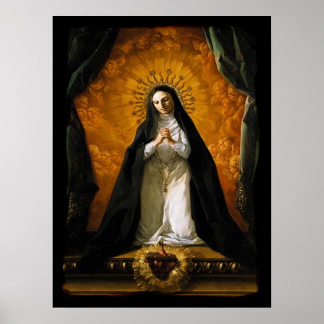 Poster Saint Margaret Mary Alacoque Heart - Giaquinto (Devant)