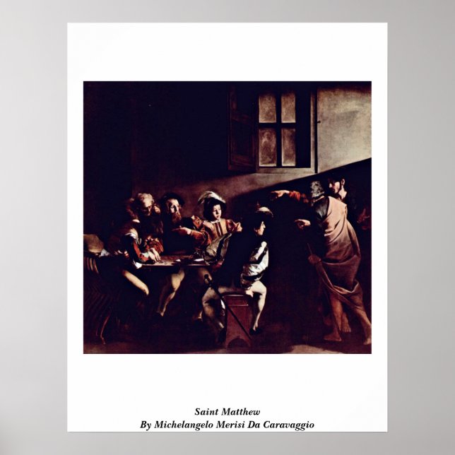 Poster Saint Matthew By Michelangelo Merisi Da Caravaggio (Devant)