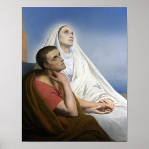 Poster Saint Monica et Saint Augustin d'Hippo