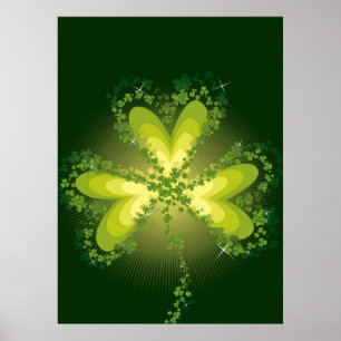 Poster Saint Patrick's Day Lucky Clovers Shamrock Irish
