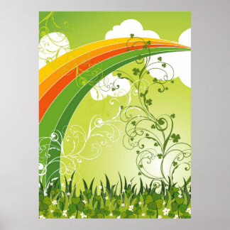 Poster Saint Patrick's Day Lucky Clovers Shamrock irlanda