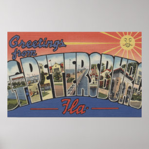 Poster Saint-Pétersbourg, Floride - Grandes Lettres Scène