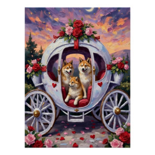 Poster Saint-Valentin Chien Akita