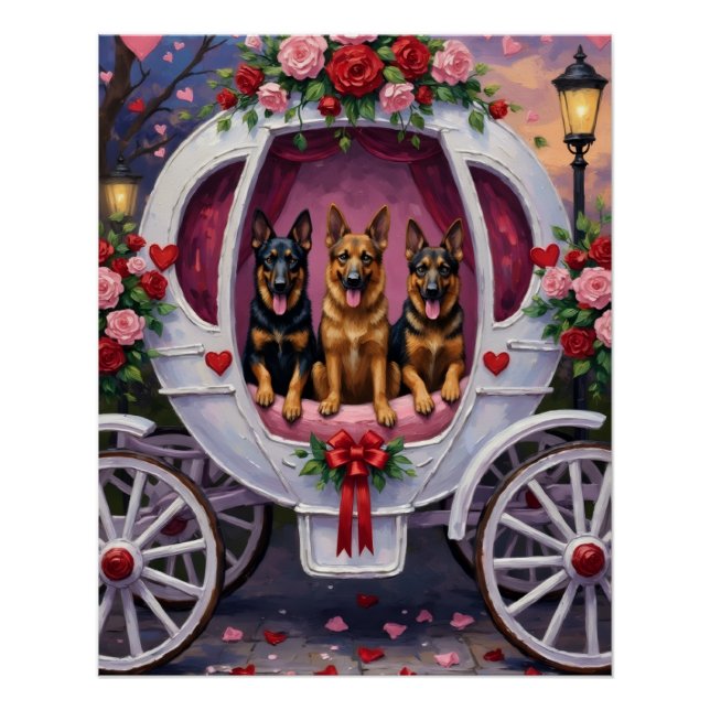 Poster Saint-Valentin Chien de Berger Allemand  (Devant)