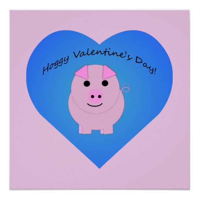 Poster Saint-Valentin Cochon Mignon (Devant)