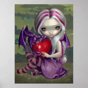 Poster Saint-Valentin Dragon gothique Art Imprimer