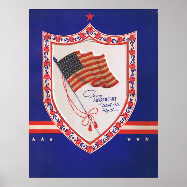 Poster Saint-Valentin Militaire Vintage (Devant)
