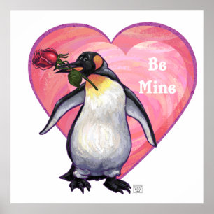 Poster Saint-Valentin Penguin