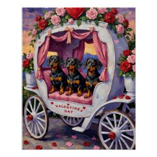 Poster Saint-Valentin pour chien teckel