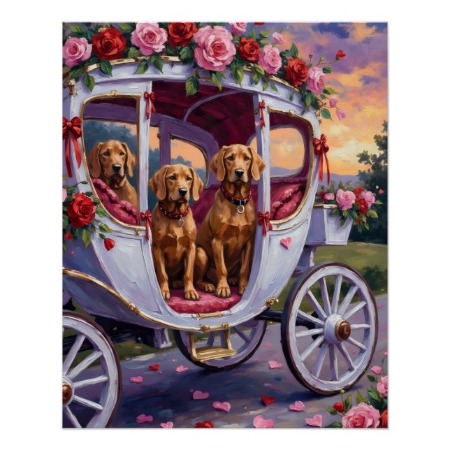 Poster Saint-Valentin pour chien Vizsla (Devant)