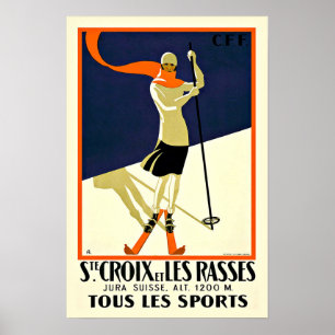 Poster Sainte Croix Les Rasses Sports de ski