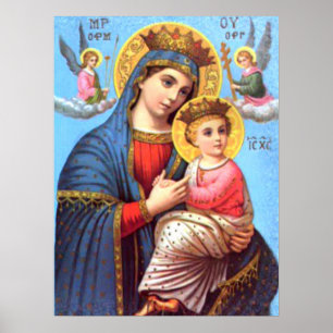 Poster Sainte Vierge Marie et Enfant Jésus