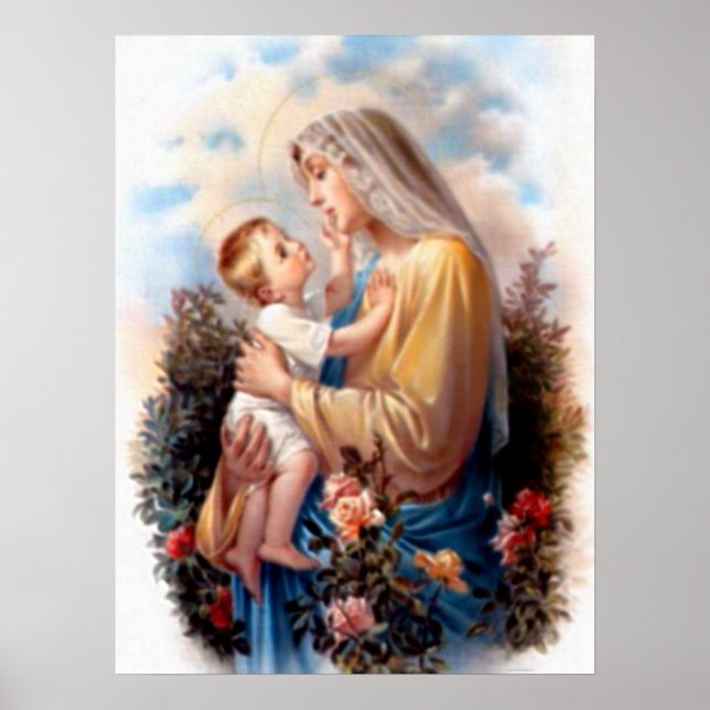Poster Sainte Vierge Marie et Enfant Jésus (Devant)