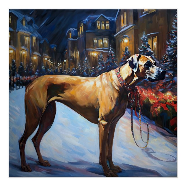 Poster Saison de Noël de Rhodesian Ridgeback (Devant)