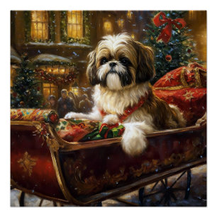 Poster Saison de Noël Shih Tzu