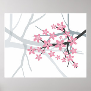 Poster Sakura - copie japonaise de fleur de cerisier