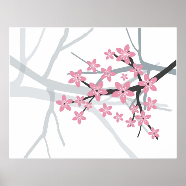 Poster Sakura - Japonais Cherry Tree Blossom Imprimer (Devant)