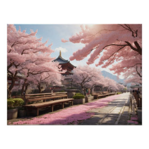 Poster Sakura Trees au Japon
