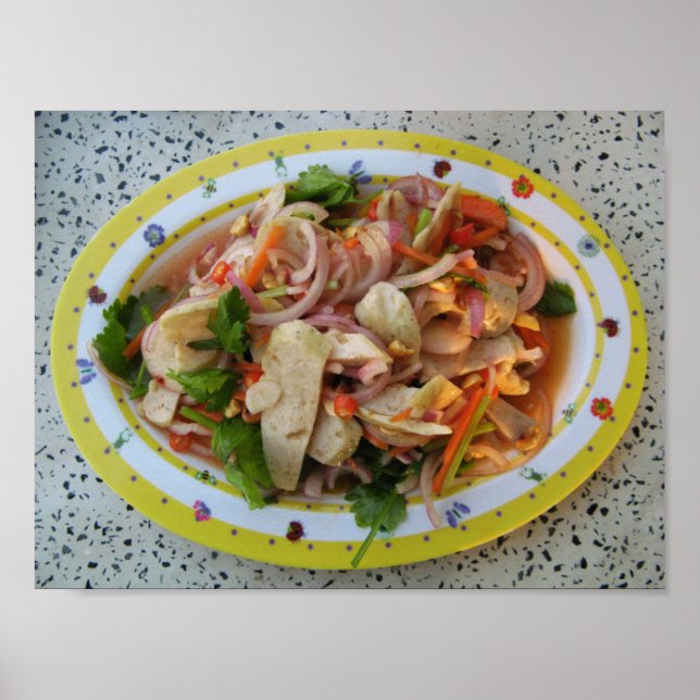Poster Salade de saucisse épicée thaï ... Street Food asi (Devant)