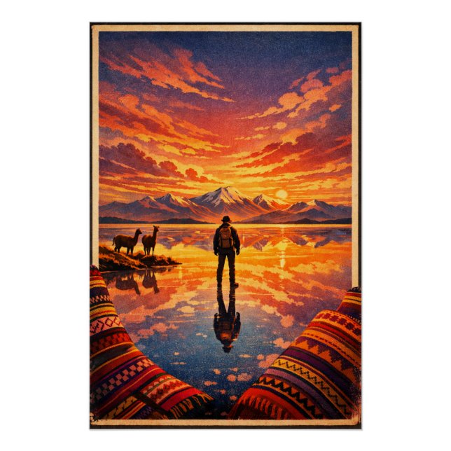 Poster Salar d'Uyuni en Bolivie (Devant)