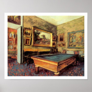 Poster Salle de billard de Meni-Hubert par Degas