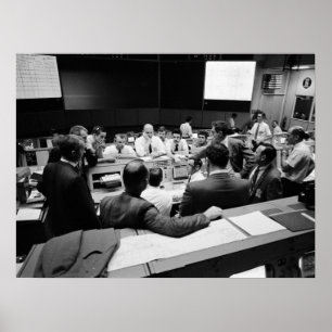 Poster Salle de contrôle des opérations de mission Apollo