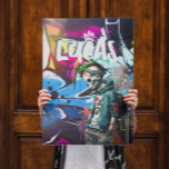 Poster Salle de Graffiti Zombie Décor Porte Monogramme<br><div class="desc">Avec un garçon punk zombie sur un arrière - plan de graffiti brillant et coloré avec votre choix de personnalisation. Parfait pour les dortoirs, les chambres pour enfants et plus encore. Fait un grand morceau de déclaration sur votre mur derrière votre lit. Ajoutez de la couleur à toute chambre pour...</div>