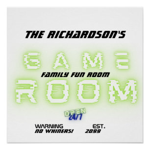 Poster Salle De Jeu Familiale Lime Green, Pas De Whiners,