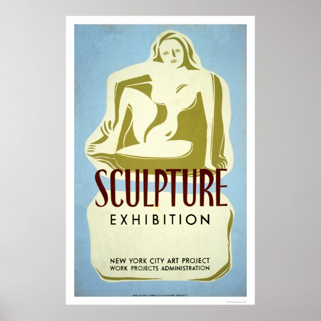 Poster Salon de sculpture NYC 1941 WPA (Devant)