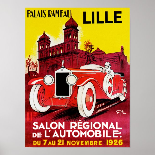 Poster Salon Régional De L'Automobile ~ Lille (Devant)