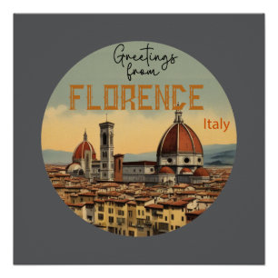 Poster Salutations de Florence Italie