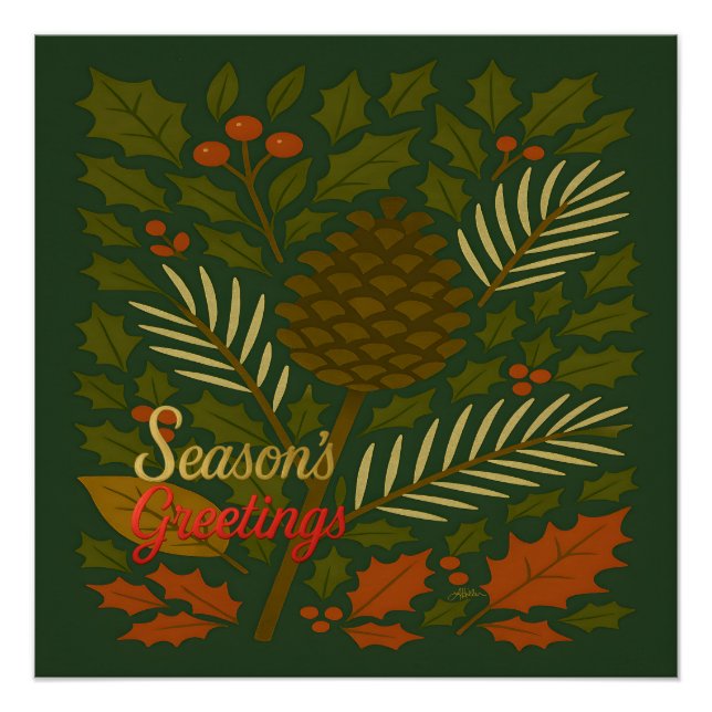 Poster Salutations de la saison des vacances d'automne et (Devant)