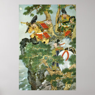 Poster Samouraï japonais dans l'arbre