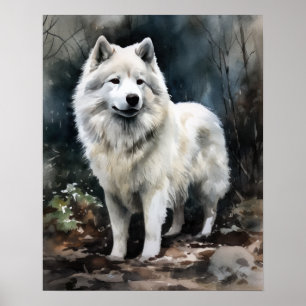 Poster Samoyed Dog Art Print
