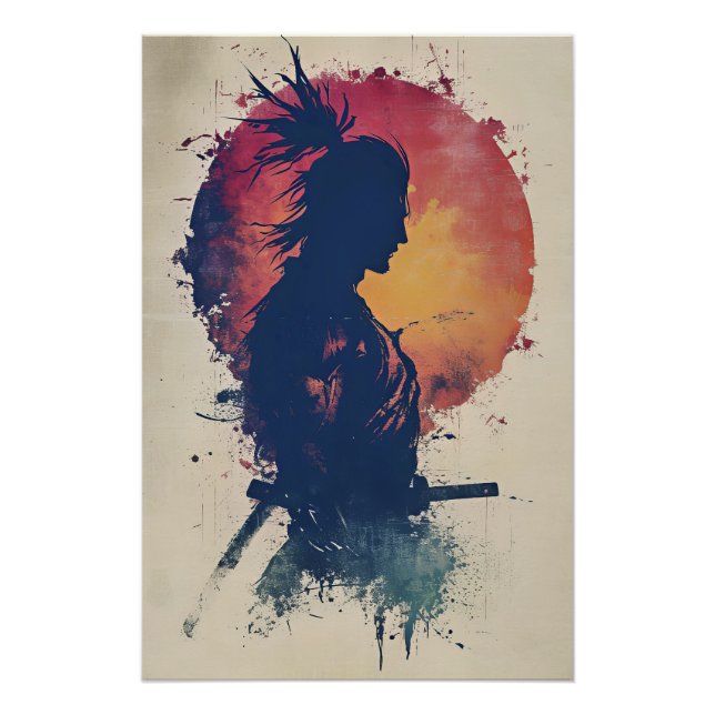 Poster Samurai at Sunset (Devant)
