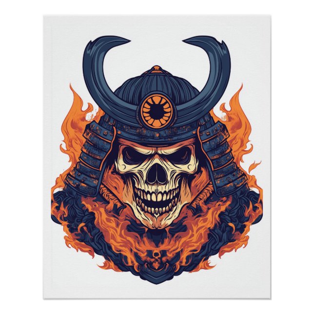Poster Samurai Oni Skull (Devant)